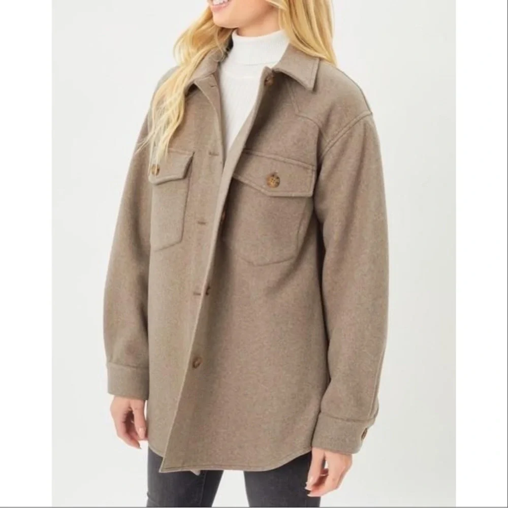 PREMIUM WARM SOFT SHACKET - FAWN - Picture 5 of 6